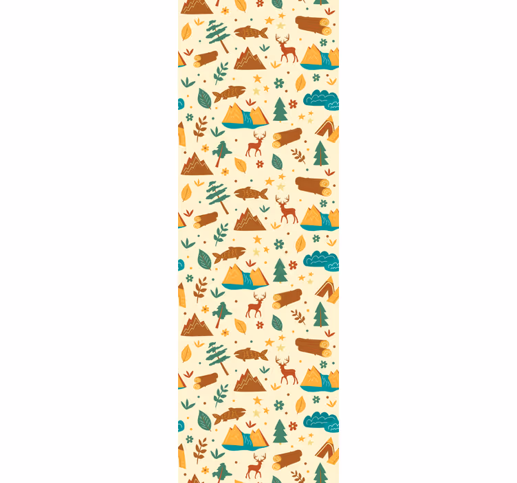 Kids roller blind hand drawn camping adventure - TenStickers