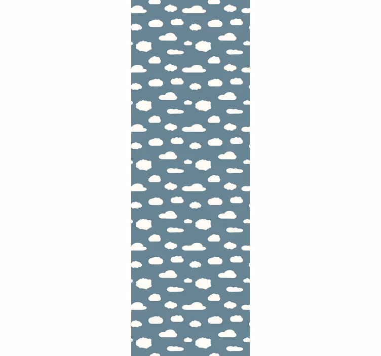 Kids roller blind pattern in white on blue - TenStickers