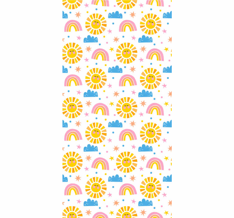 Kids roller blind with rainbow, suns, and clouds - TenStickers
