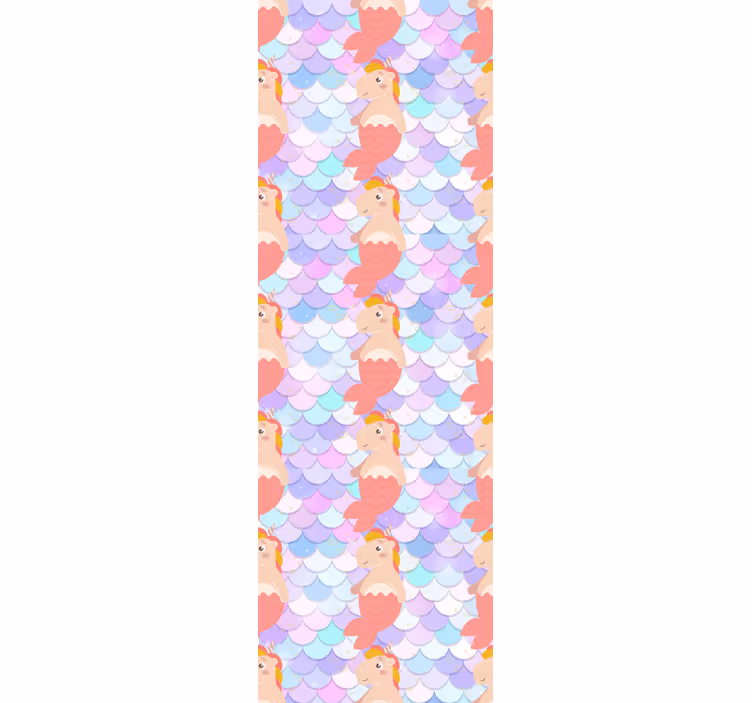 Kids roller blind unicorn mermaids with scales background - TenStickers