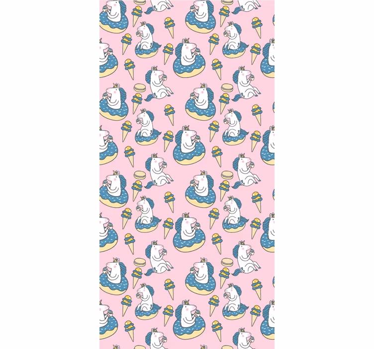 Kids roller blind with unicorns and ice cream cones - TenStickers