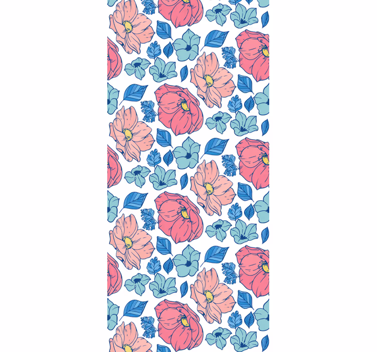 Kids roller blind delicate pink and blue flowers - TenStickers