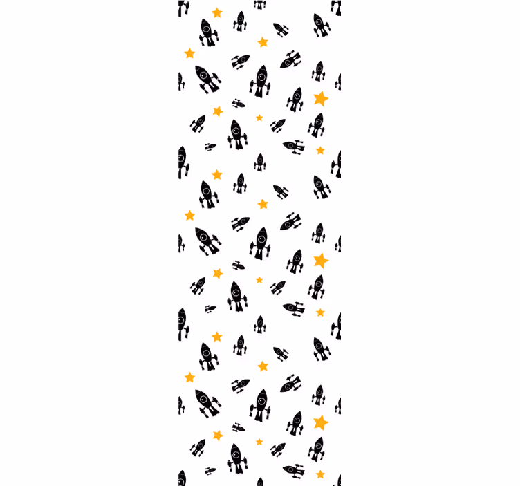 Kids roller blind black rockets - TenStickers