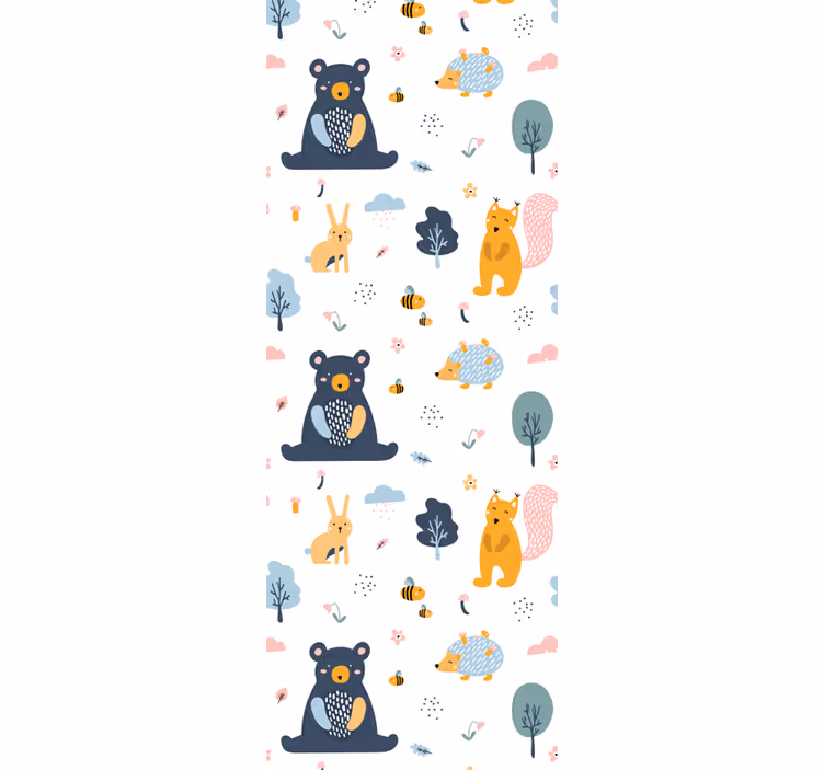 Kids roller blind with colorful squirrels and bears - TenStickers