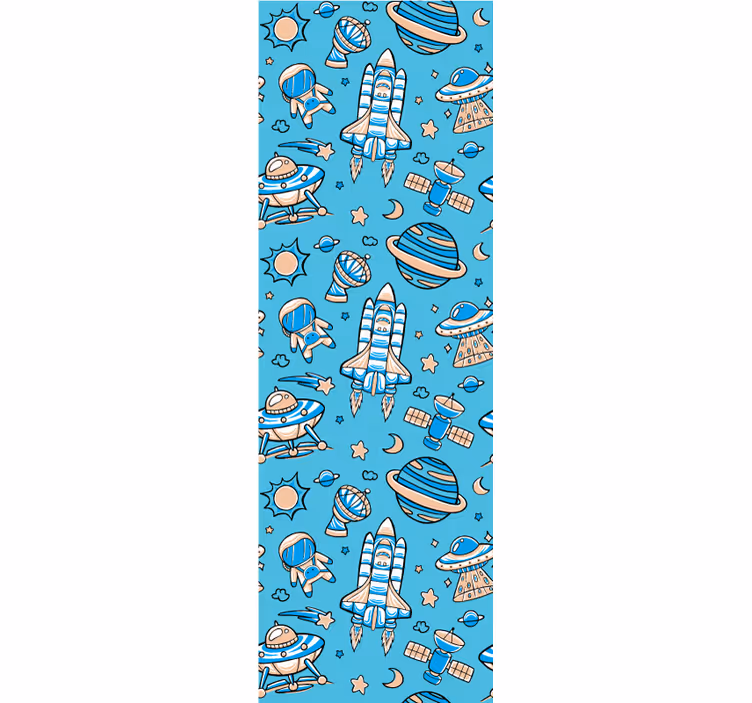 Kids roller blind spaceship launching in a blue sky - TenStickers
