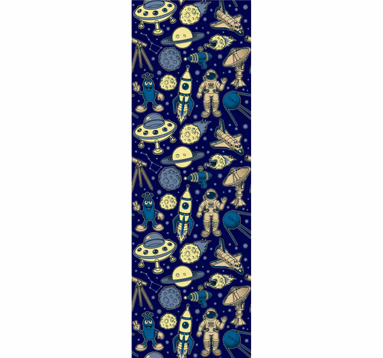 Kids roller blind with planets astronauts and rocket ship - TenStickers