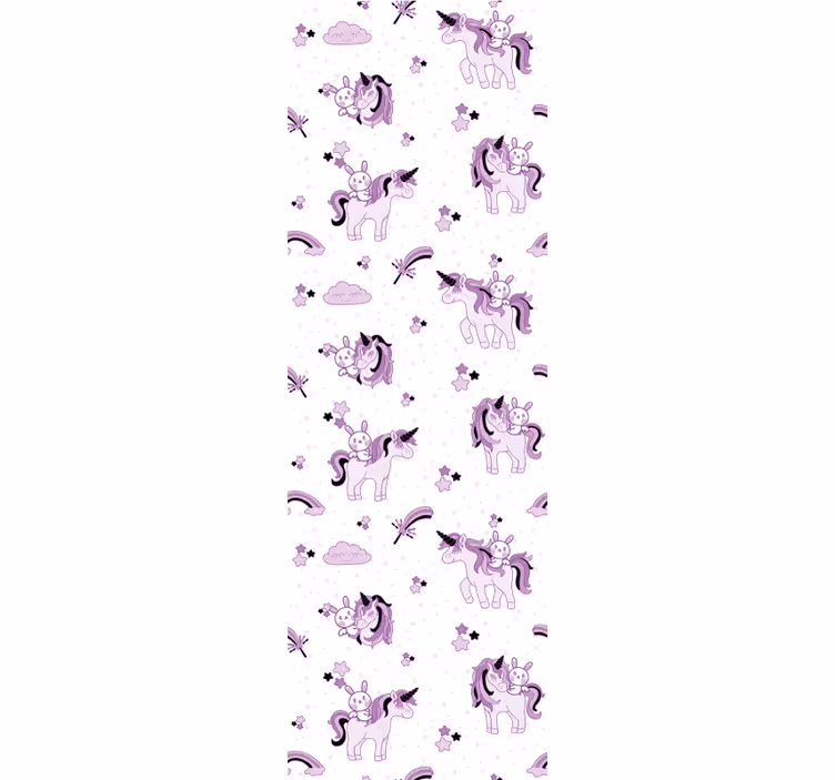 Kids roller blind with unicorn and rabbit stars - TenStickers