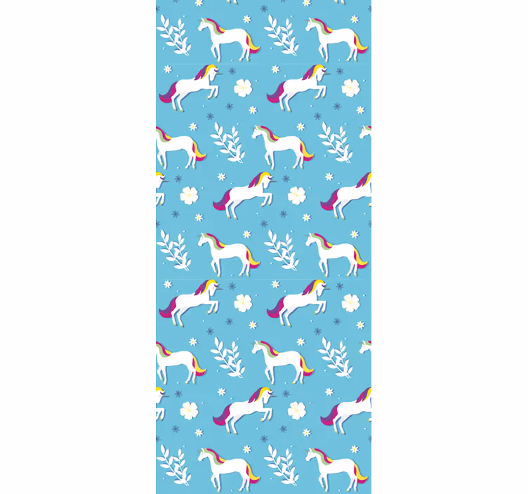 Kids roller blind unicorn pattern in various poses - TenStickers