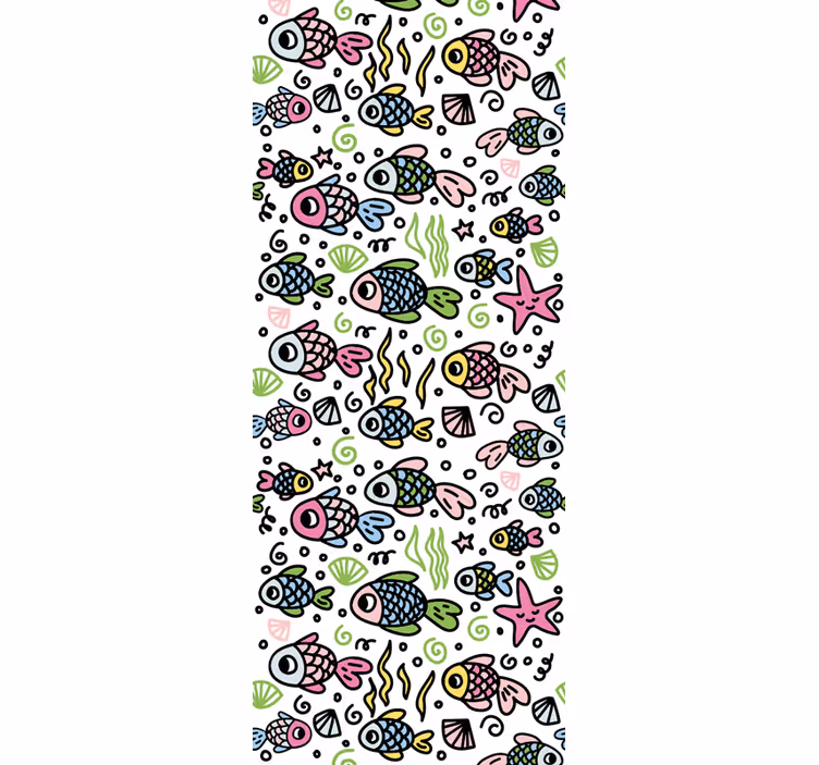 Kids roller blind with multicolor fish pattern - TenStickers