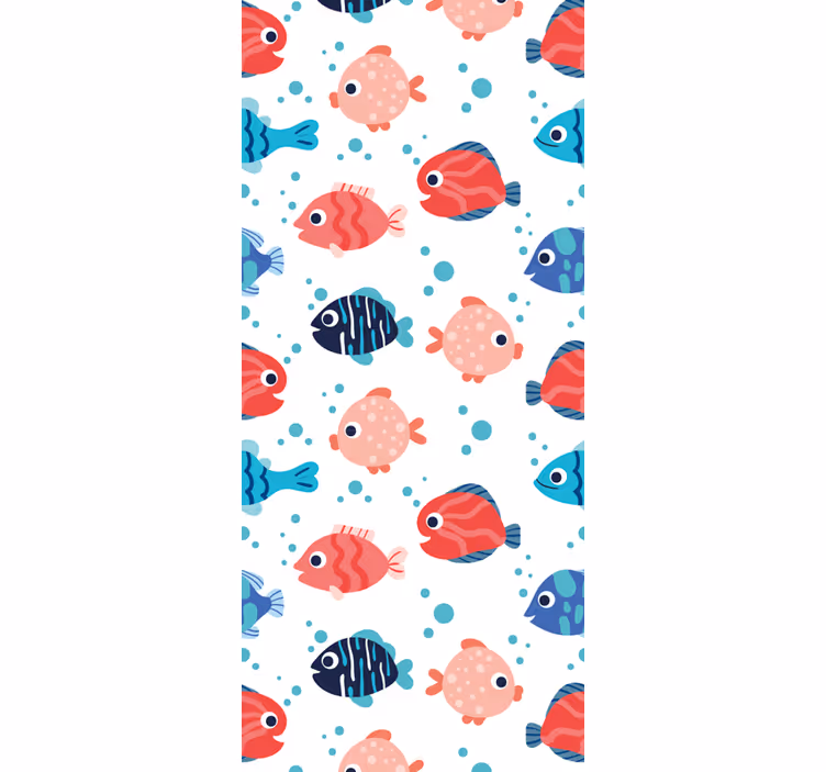 Kids roller blind with pink and blue fishes - TenStickers