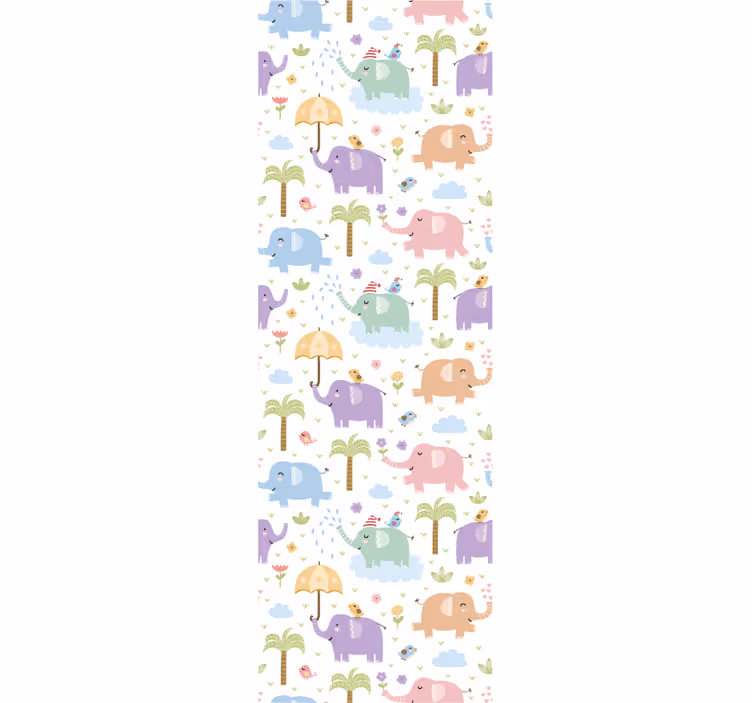 Kids roller blind with adorable elephant pattern - TenStickers