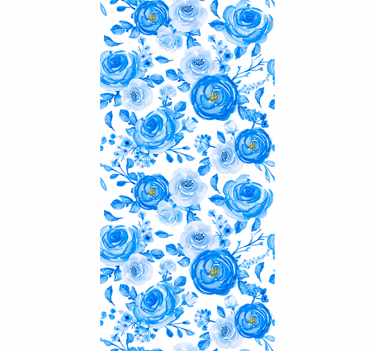 Kids roller blind nordic style blue clock flowers - TenStickers