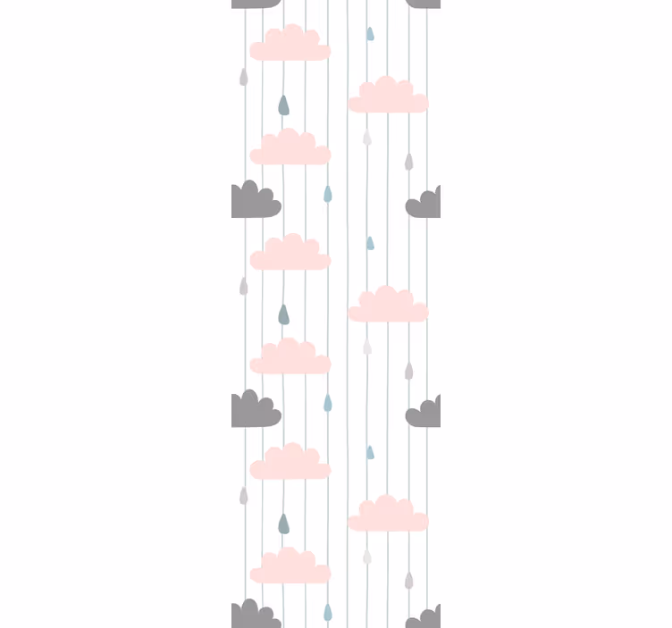 Kids roller blind pink and grey clouds - TenStickers