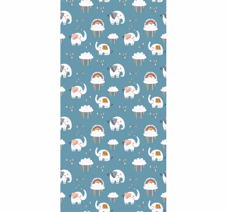 Kids roller blind elephant in the rain - TenStickers