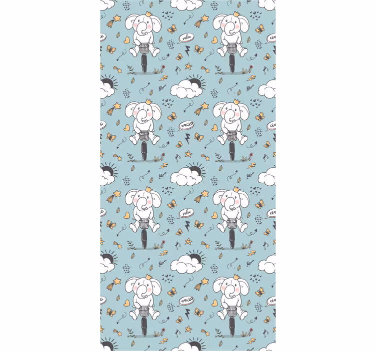 Kids roller blind elephants waving - TenStickers