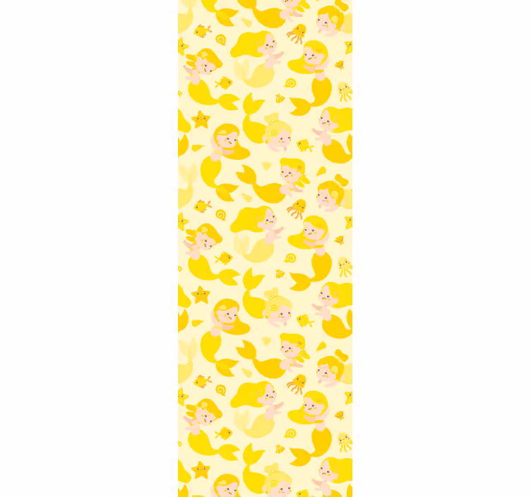 Kids roller blind mermaid child yellow smiling - TenStickers