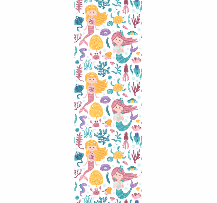 Kids roller blind mermaids and crabs design - TenStickers