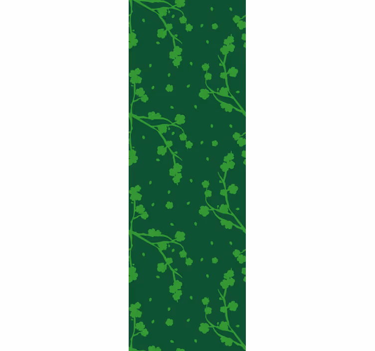 Kids roller blind with green korean trees and branches - TenStickers