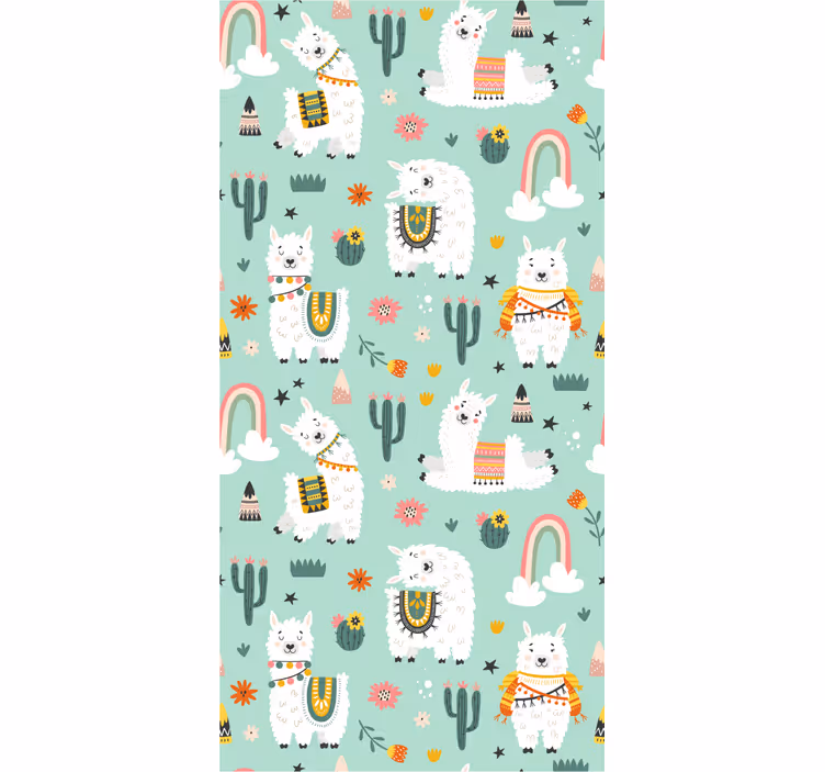 Kids roller blind rainbows and cacti - TenStickers