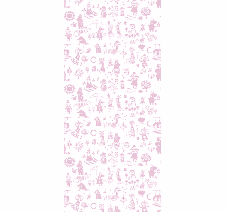 Kids roller blind pink moomin full - TenStickers