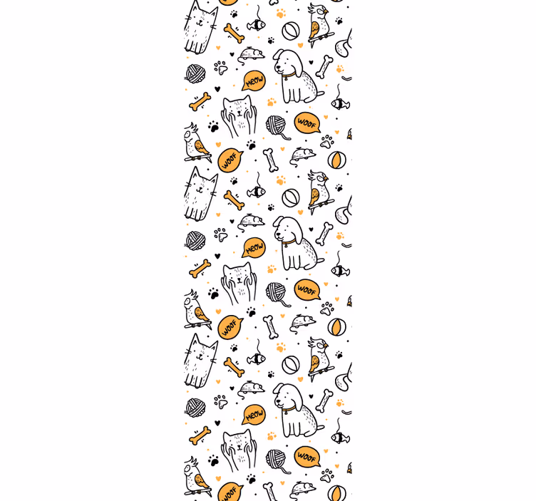 Kids roller blind pets doodle style cats and dogs - TenStickers