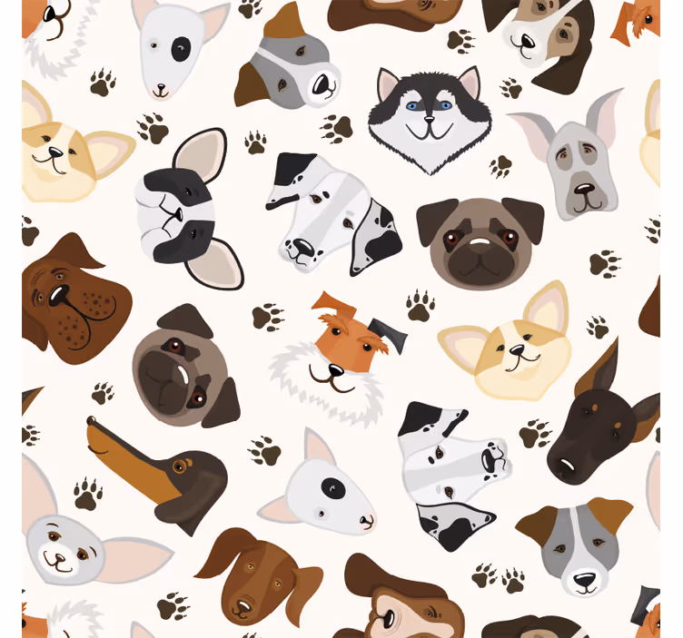 Kids roller blind cute puppy and dog pattern - TenStickers