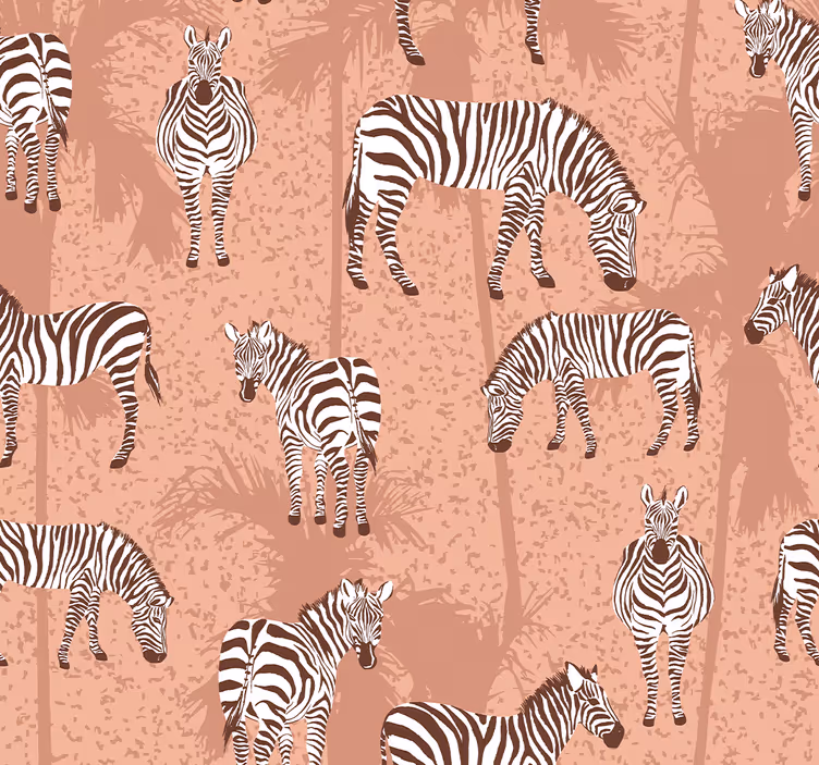 Kids roller blind zebra and brown palms - TenStickers