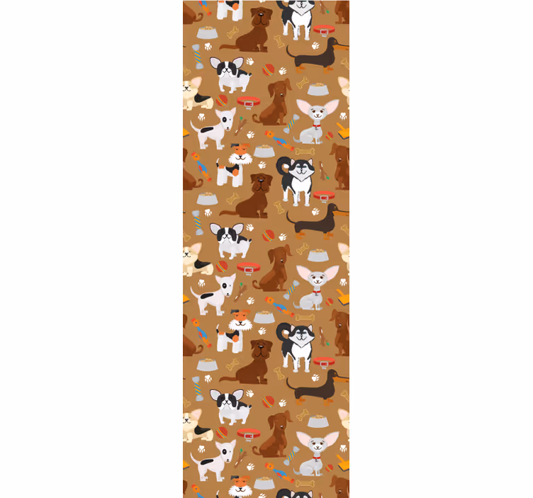 Kids roller blind featuring various cute dog patterns - TenStickers