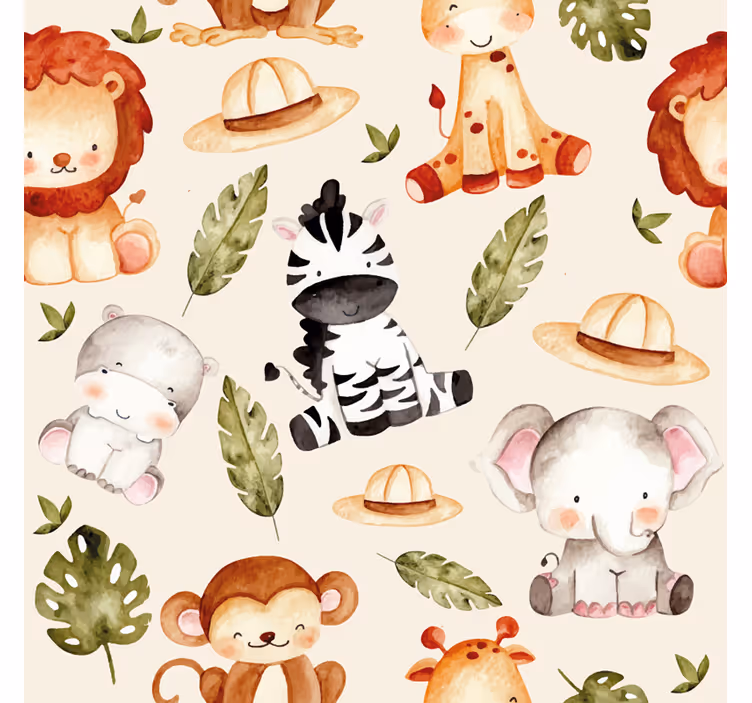 Kids roller blind in beige safari design - TenStickers