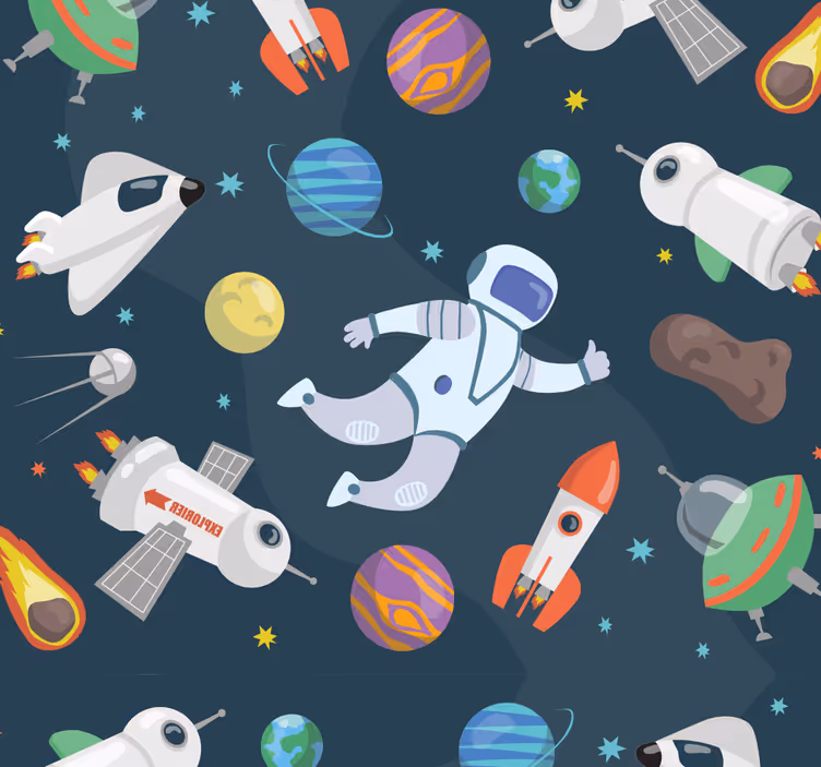 Kids roller blind space ships design - TenStickers