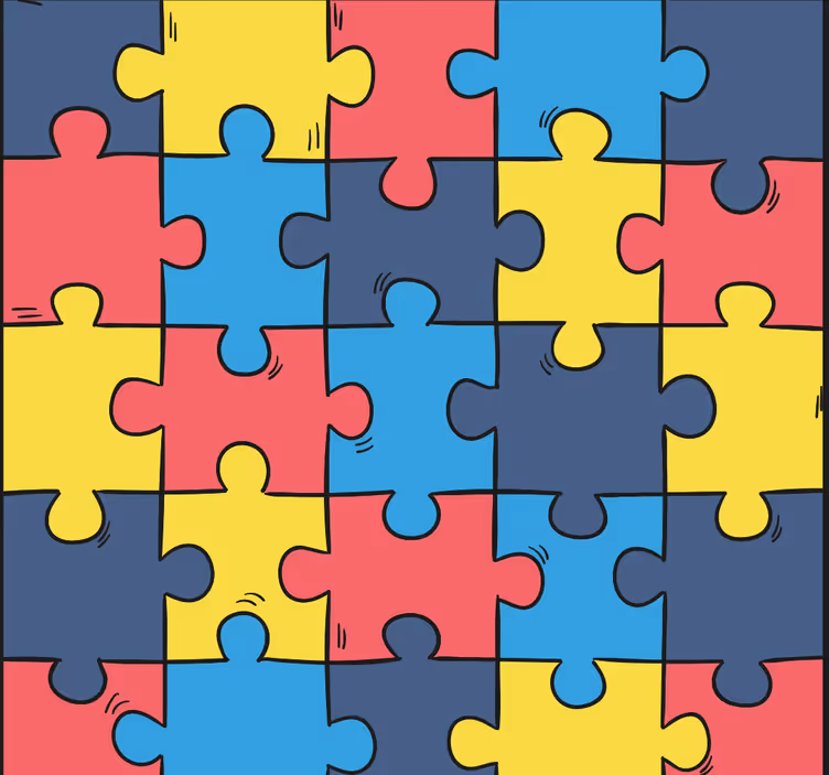 Kids roller blind rainbow puzzle - TenStickers