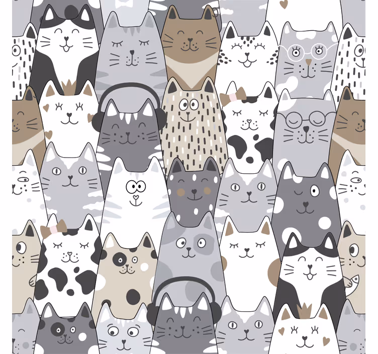 Kids roller blind cartoon cats - TenStickers