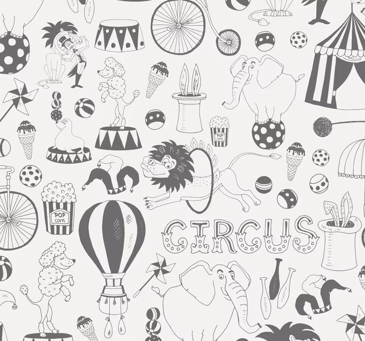 Kids roller blind circus nordic colors - TenStickers