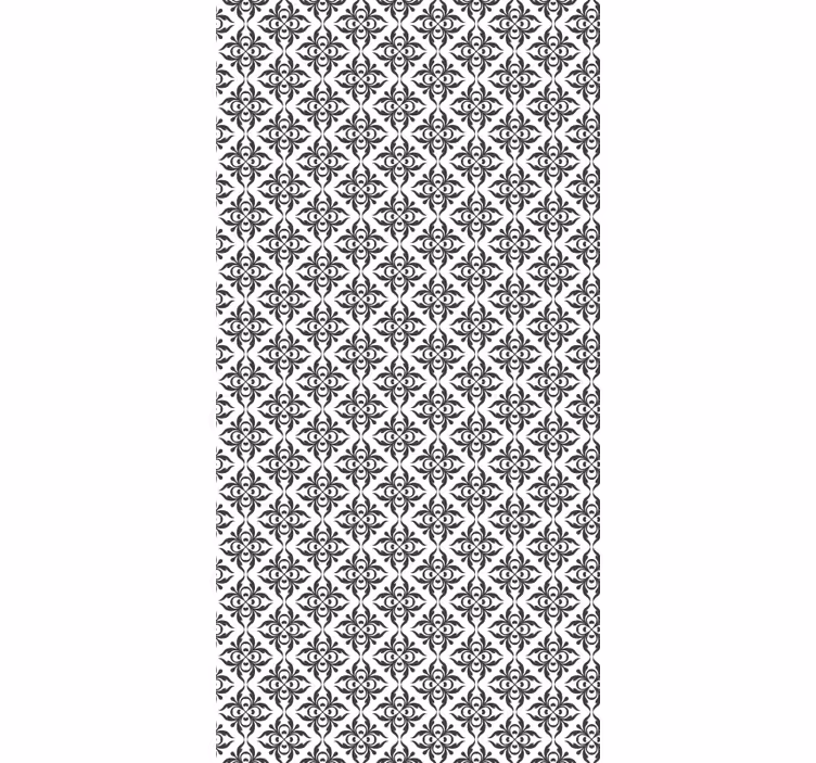 Elegant black floral office window roller blind - TenStickers