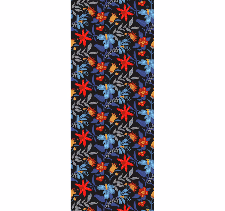 Office window roller blind in flowerprint 'tricot' black - TenStickers