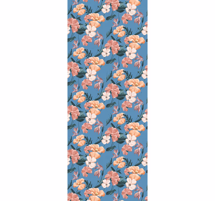 Office window roller blind flowerprint 'flower jeans' - TenStickers