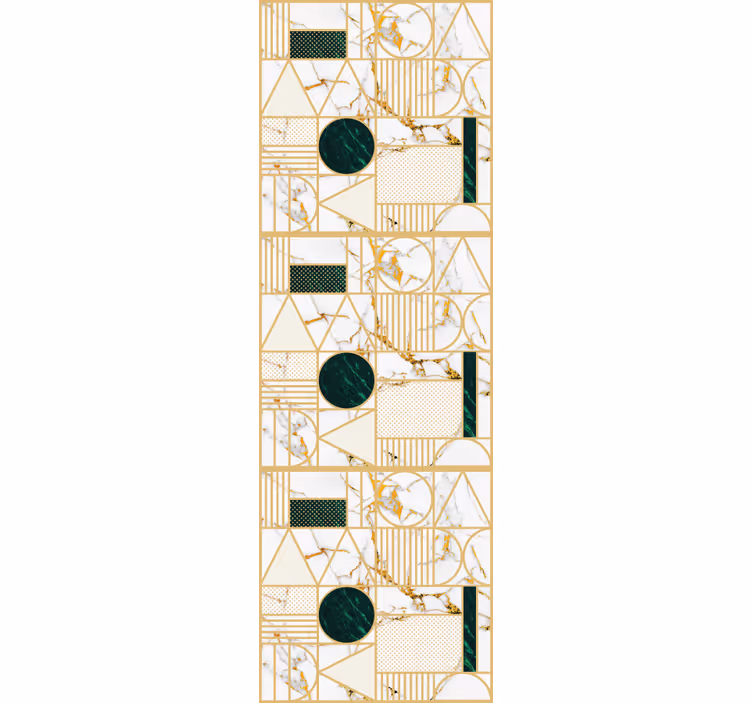 Office window roller blind in white marble geometric - TenStickers