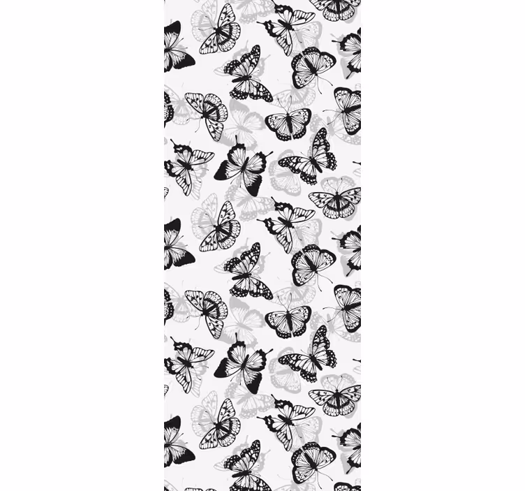 Black delicate butterfly pattern office window roller blind - TenStickers