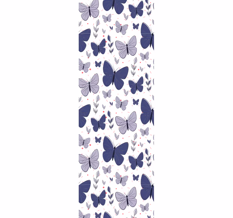 Office window roller blind in pink and blue butterflies - TenStickers
