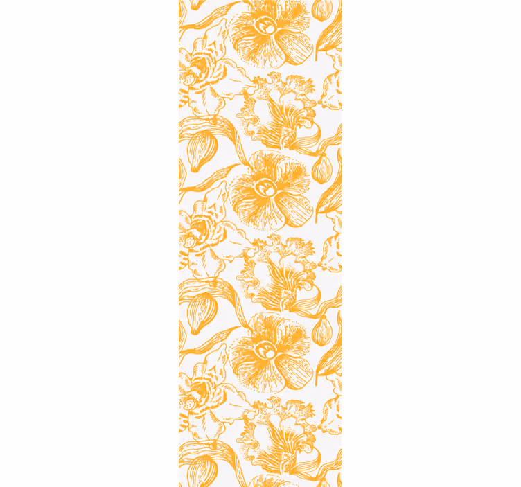 Office window roller blind with yellow orchid pattern - TenStickers