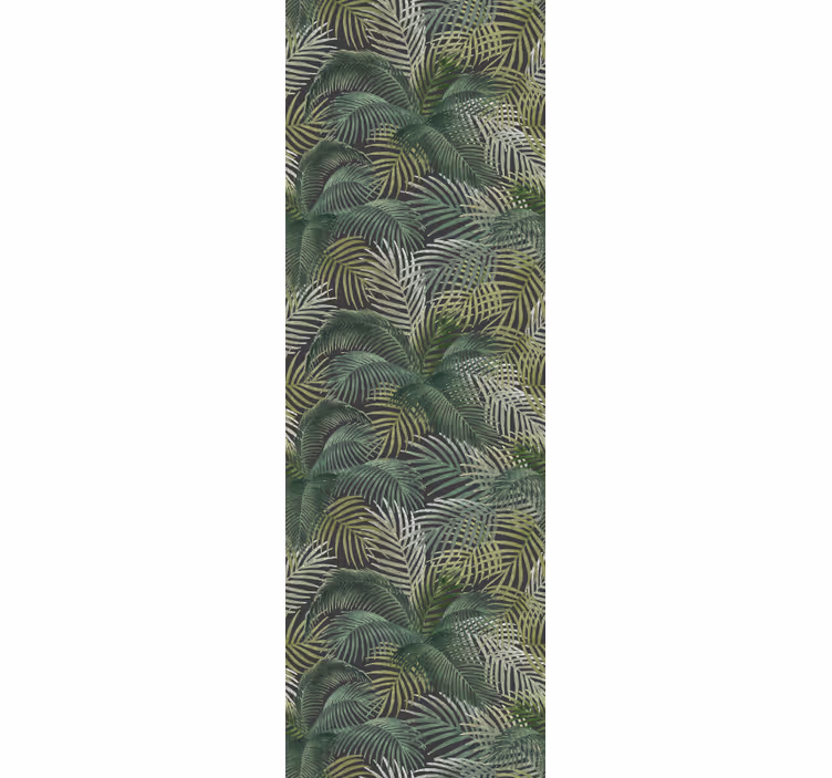 Office window roller blind green palm leaves - TenStickers
