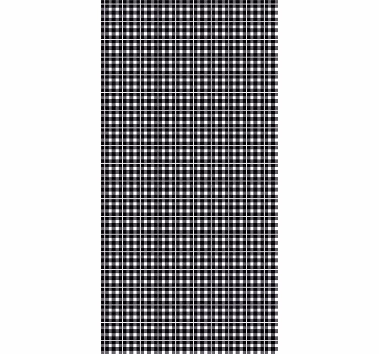 Office window roller blind in black and white gingham - TenStickers