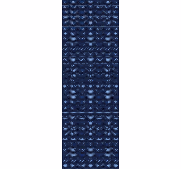 Office window roller blind in navy blue christmas knit - TenStickers