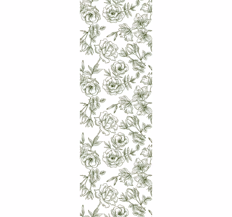 Office window roller blind white roses - TenStickers