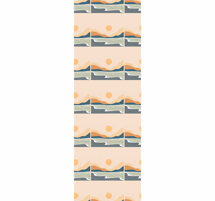 Abstract sunset mountains office window roller blind - TenStickers