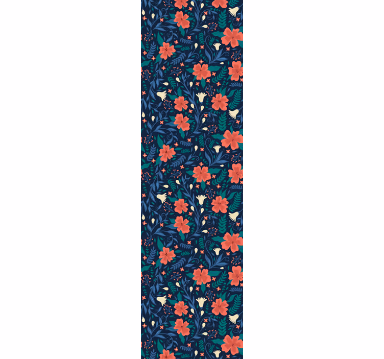 Office window roller blind with nordic floral design - TenStickers