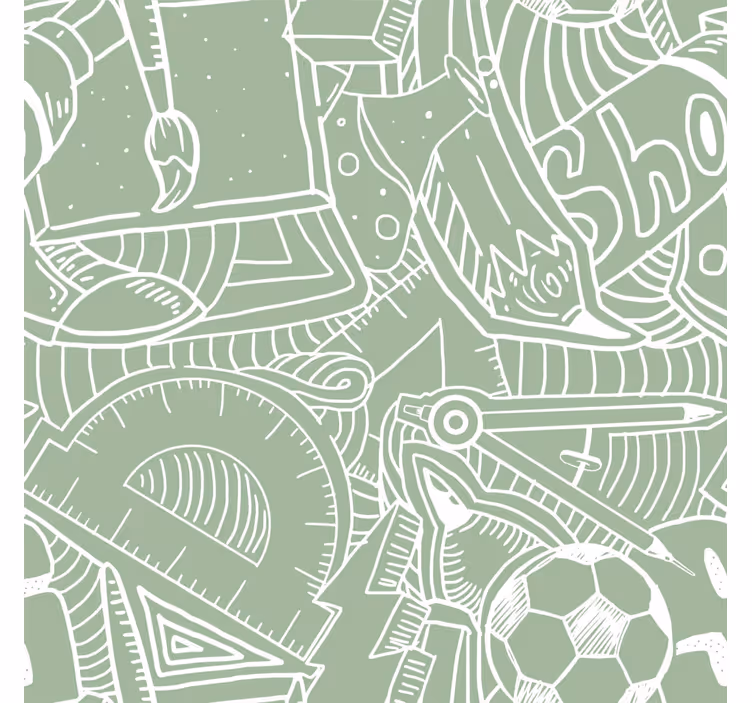 Teenage roller blind green school chalk design - TenStickers