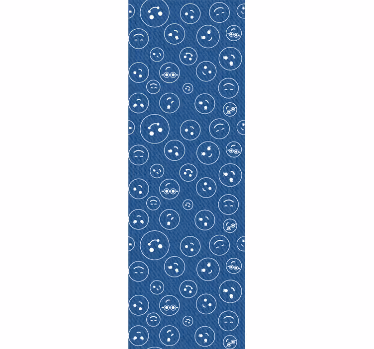 Teenage roller blind navy blue smiley faces - TenStickers