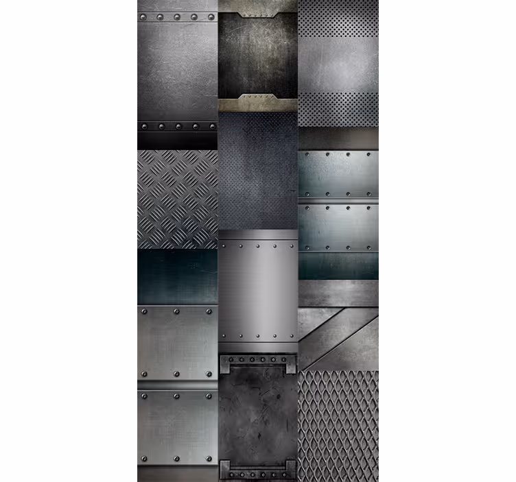 Teenage roller blind metal black blocks design - TenStickers