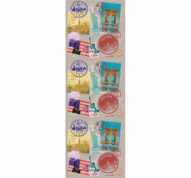 Teenage roller blind old nyc collage design - TenStickers